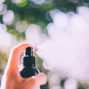 Spray neutralizador de olores sin perfume en uso en interior